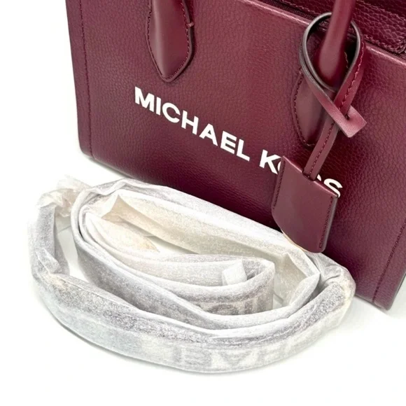 Michael Kors Mirella Small Signature Logo Crossbody Bag Ox Blood - Picture 8 of 11